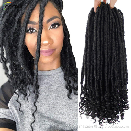 purple ombre chignon messy faux locs with curly end, braid loc for african hair